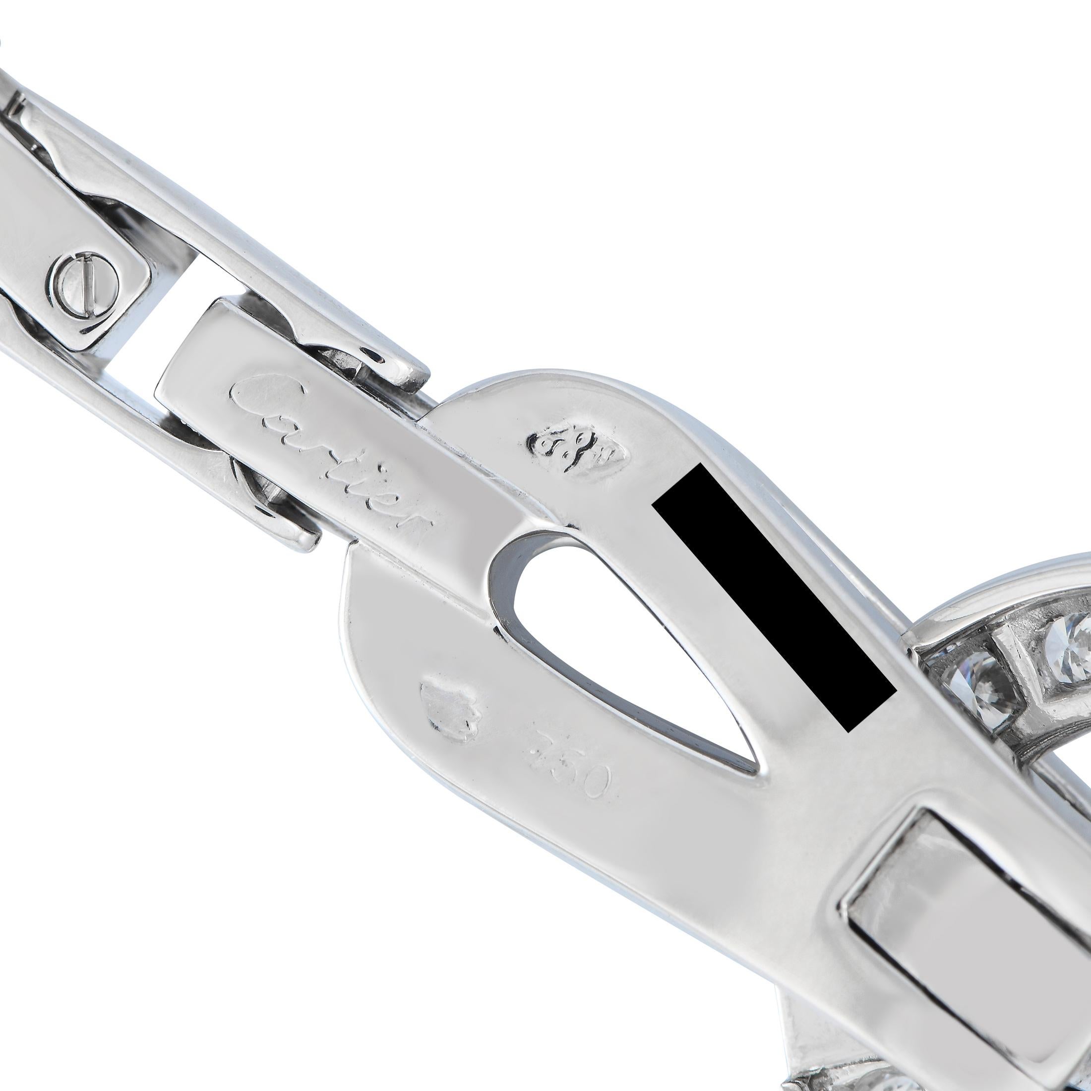 Cartier Agrafe 18K White Gold Diamond Necklace CA21-120524 In Excellent Condition In Southampton, PA