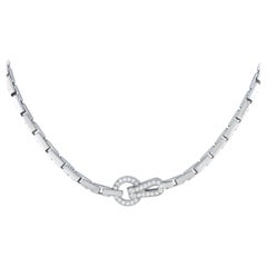 Cartier Agrafe 18K White Gold Diamond Necklace CA21-120524