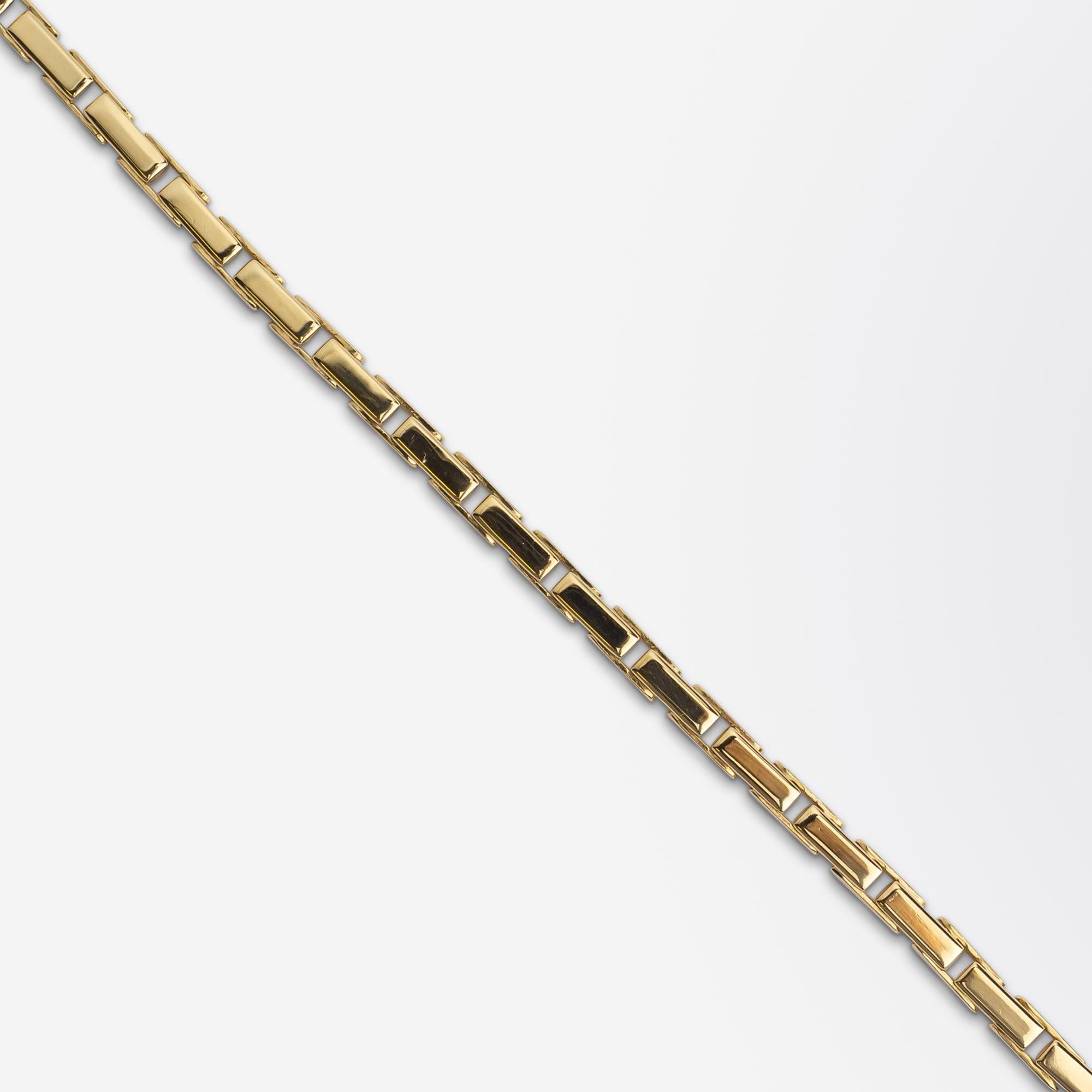 Modernist Cartier 'Agrafe' Bracelet in 18 Karat Yellow Gold