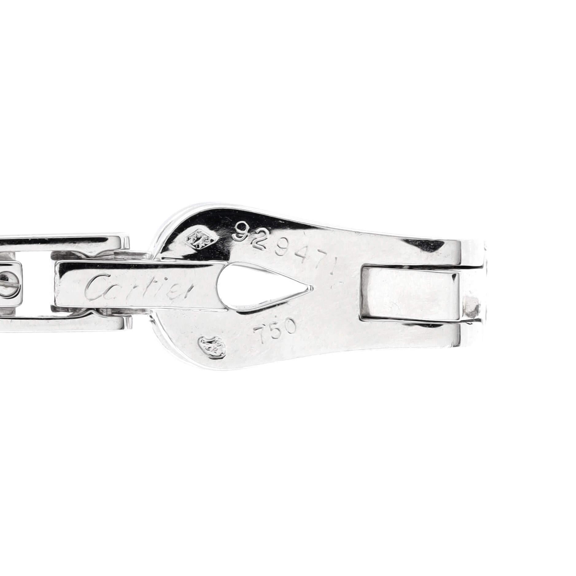 Cartier Bracelet à maillons Agrafe en or blanc 18 carats et diamants Pour femmes en vente