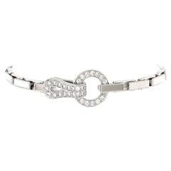 Cartier Agrafe Chain Link Bracelet 18K White Gold and Diamonds