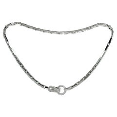 Cartier Agrafe Diamond 18k White Gold Necklace