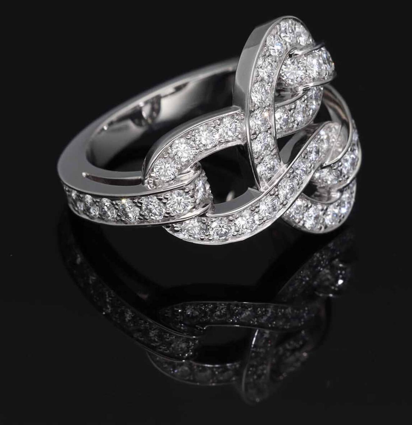 Anillo Cartier Agrafe Diamante Oro Blanco 18K US 4 1/2 en venta 7