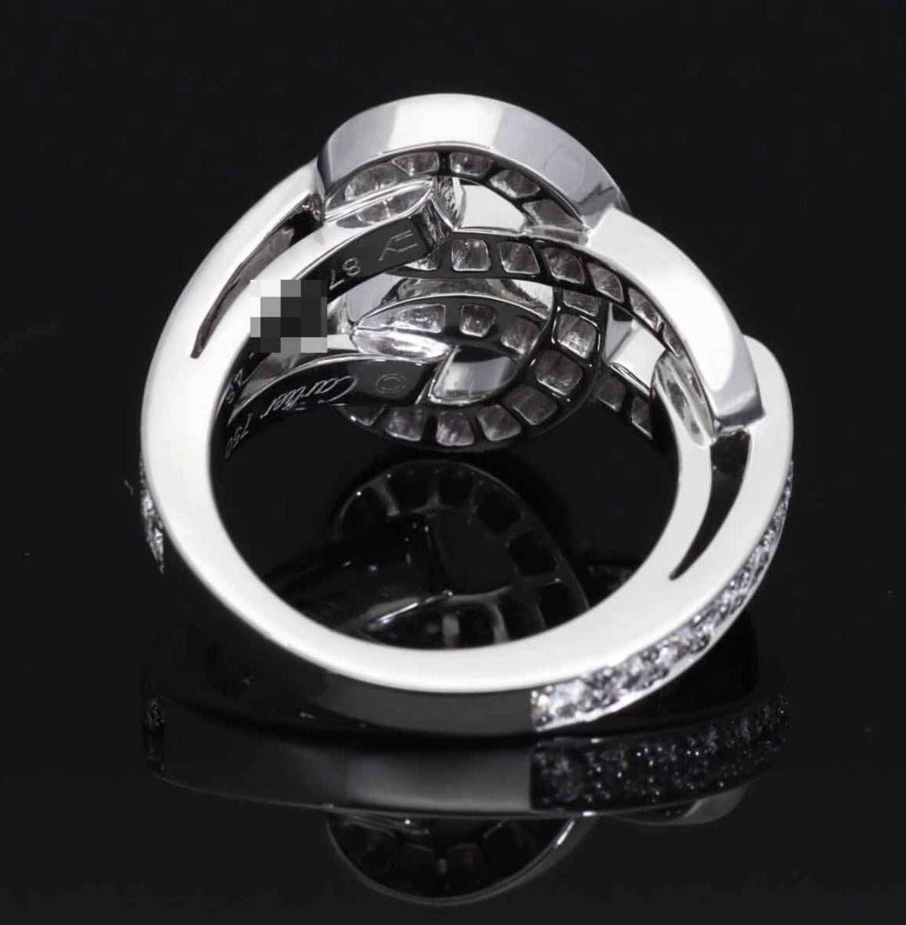 Anillo Cartier Agrafe Diamante Oro Blanco 18K US 4 1/2 en venta 9