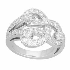 Cartier Agrafe Diamantring aus 18 Karat Weißgold mit Diamanten, US 4 1/2