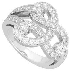 Cartier Agrafe Diamantring aus 18 Karat Weißgold mit Diamanten, US 4 1/2