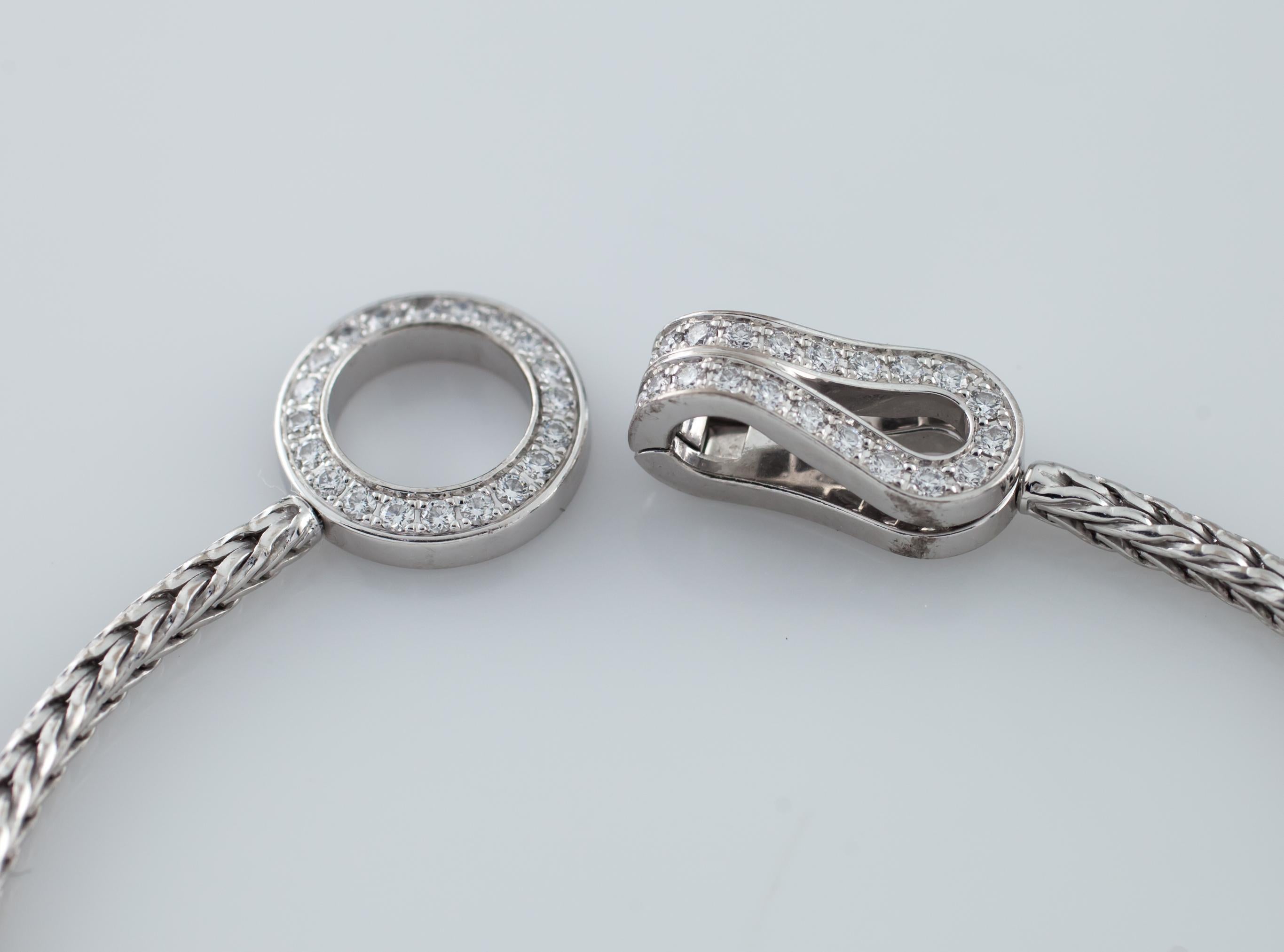  Cartier Bracelet Agrafe en or blanc 18 carats avec fermoir en diamants Unisexe 