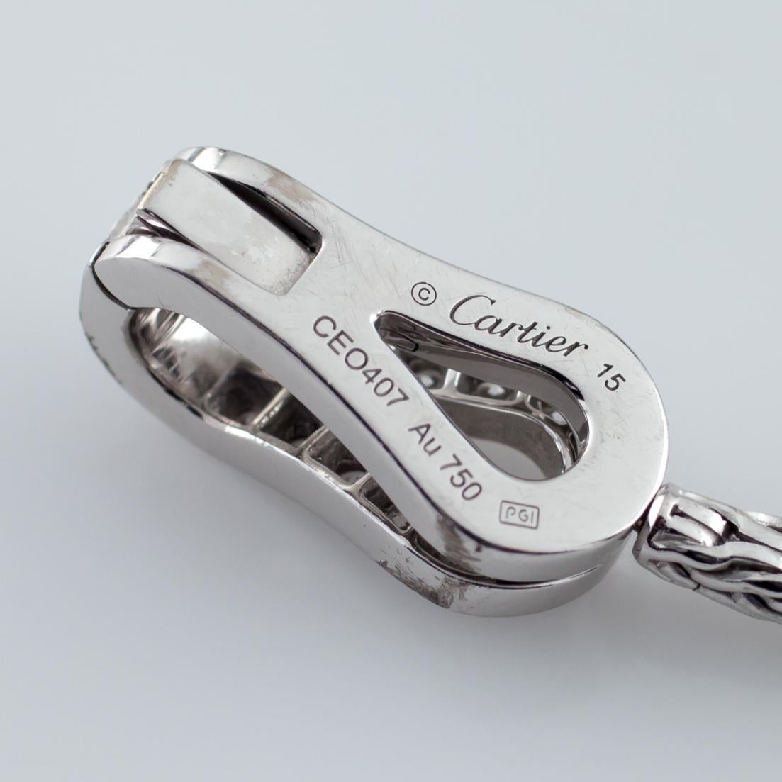 Cartier Bracelet Agrafe en or blanc 18 carats avec fermoir en diamants 3