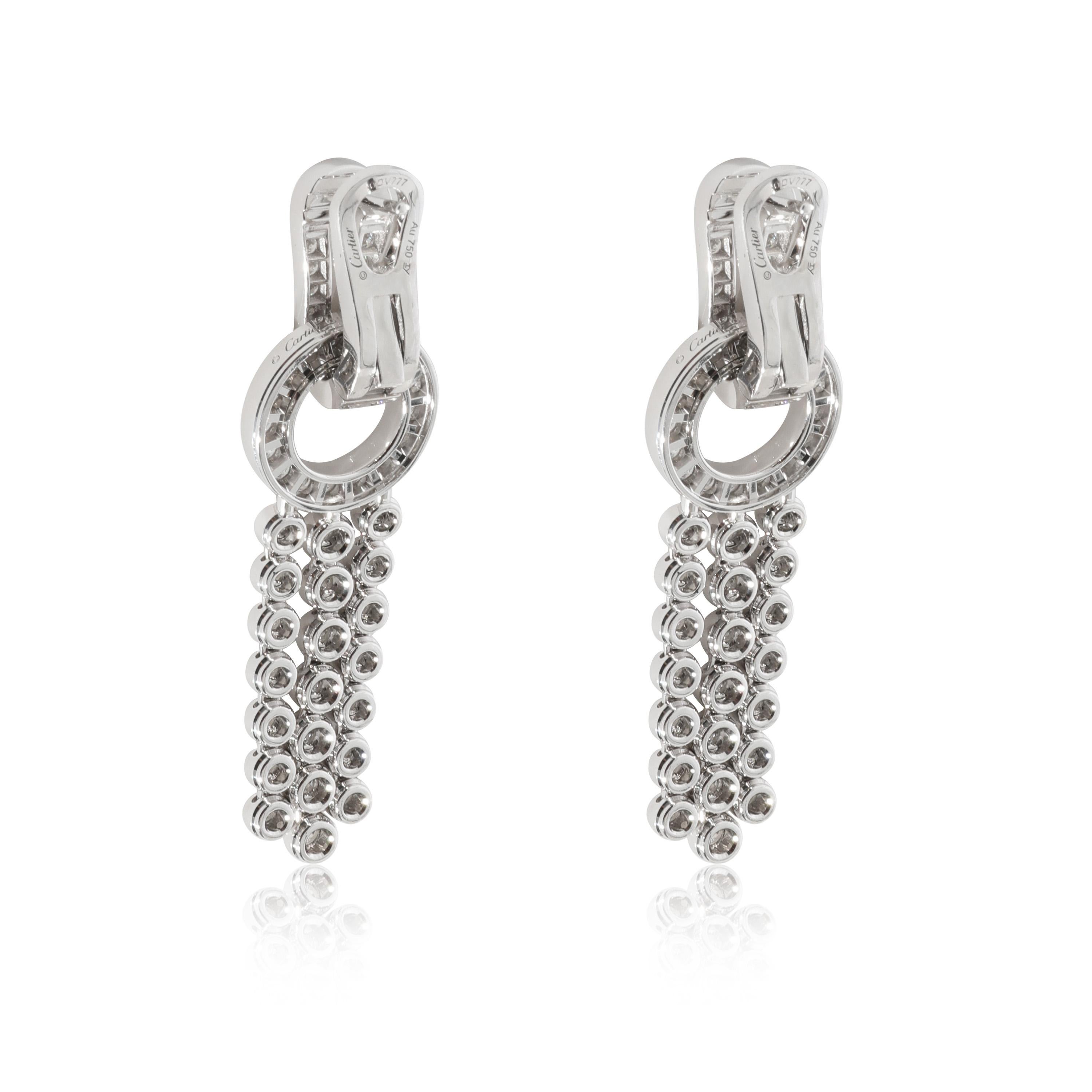 Cartier Agrafe Diamond Earring in 18k White Gold 3.31 CTW
 
 PRIMARY DETAILS
 SKU: 128990
 Listing Title: Cartier Agrafe Diamond Earring in 18k White Gold 3.31 CTW
 Condition Description: Influenced by haute couture design, the Agrafe collection