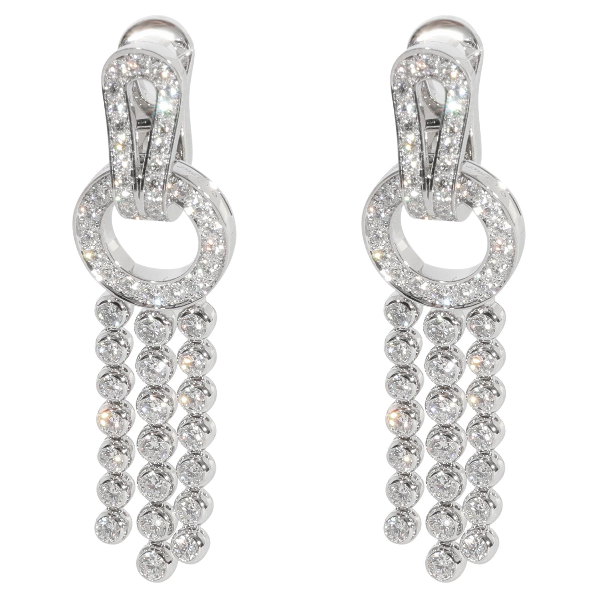 Cartier Agrafe Diamond Earring in 18k White Gold 3.31 CTW