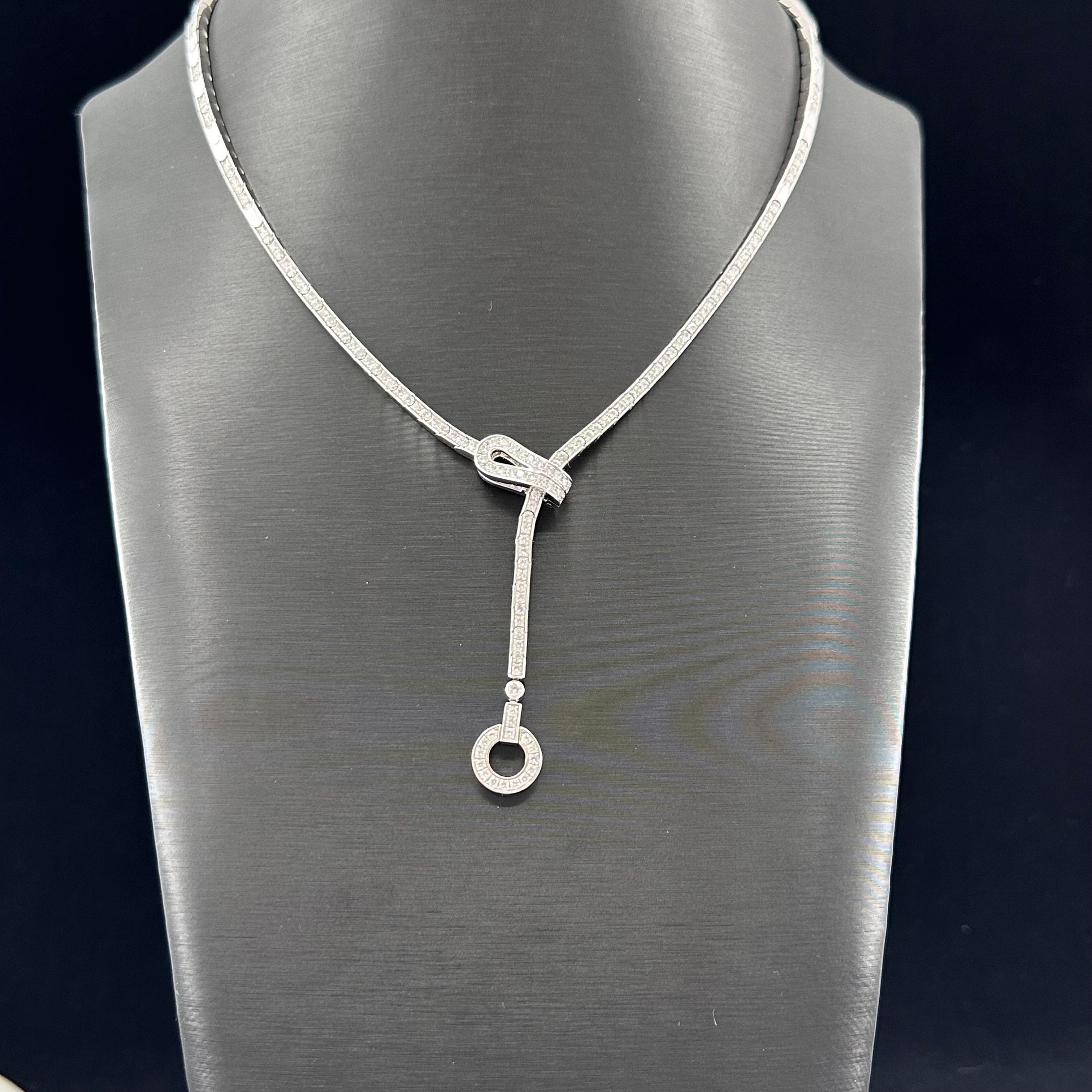 Cartier Agrafe Diamond Necklace  In Good Condition For Sale In Beverly Hills, CA