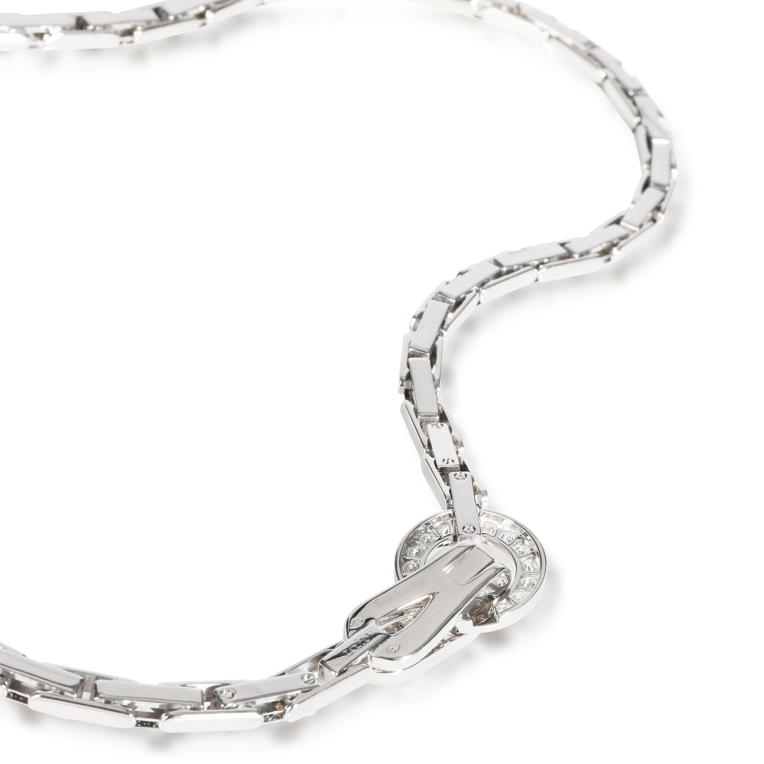 Modern Cartier Agrafe Diamond Necklace in 18k White Gold 1.10 CTW