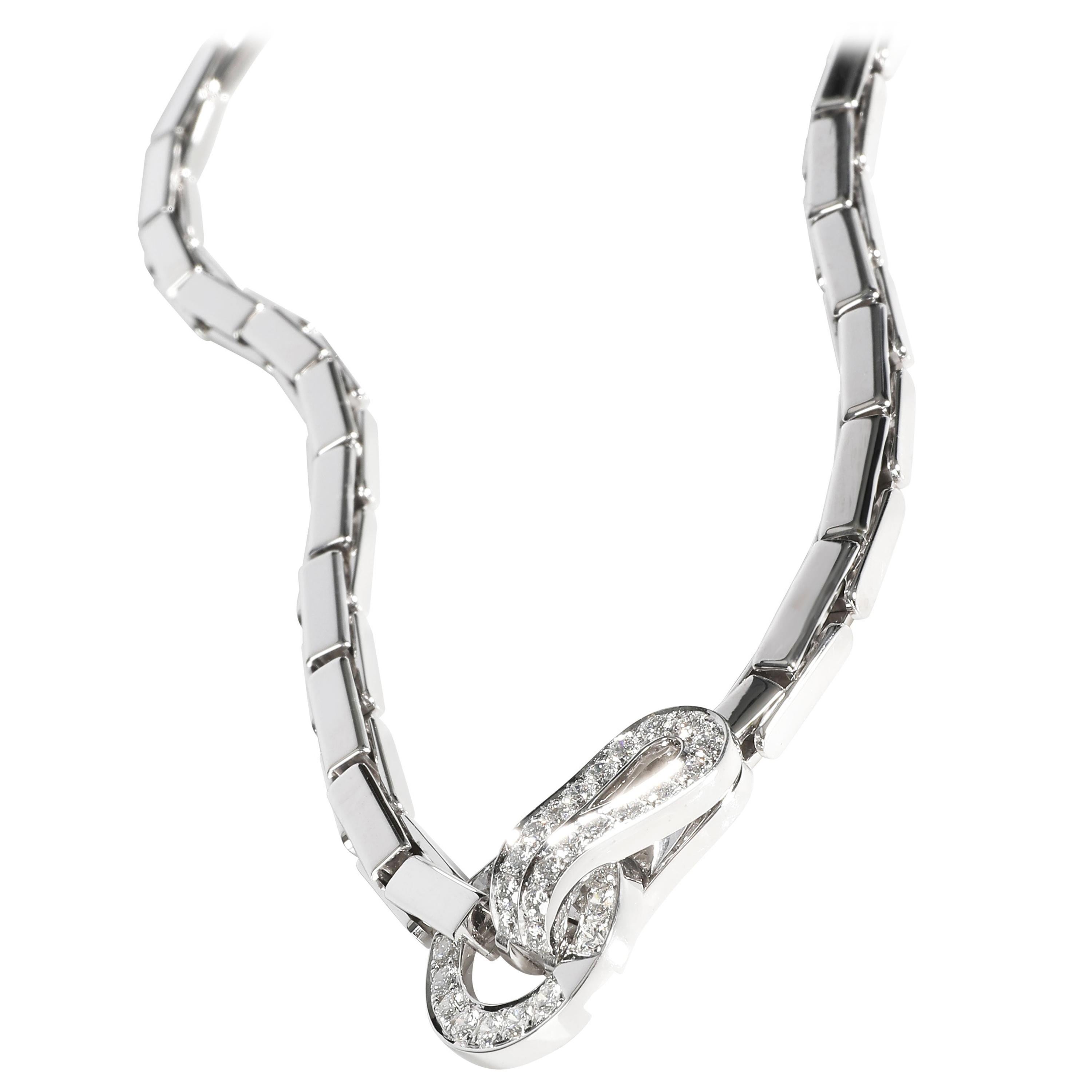 Cartier Agrafe Diamond Necklace in 18k White Gold 1.10 CTW