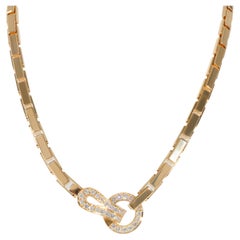 Cartier Agrafe Diamond Necklace in 18k Yellow Gold 1.1 CTW