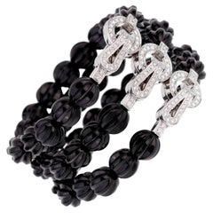 Cartier Agrafe Diamond Onyx White Gold Bracelet