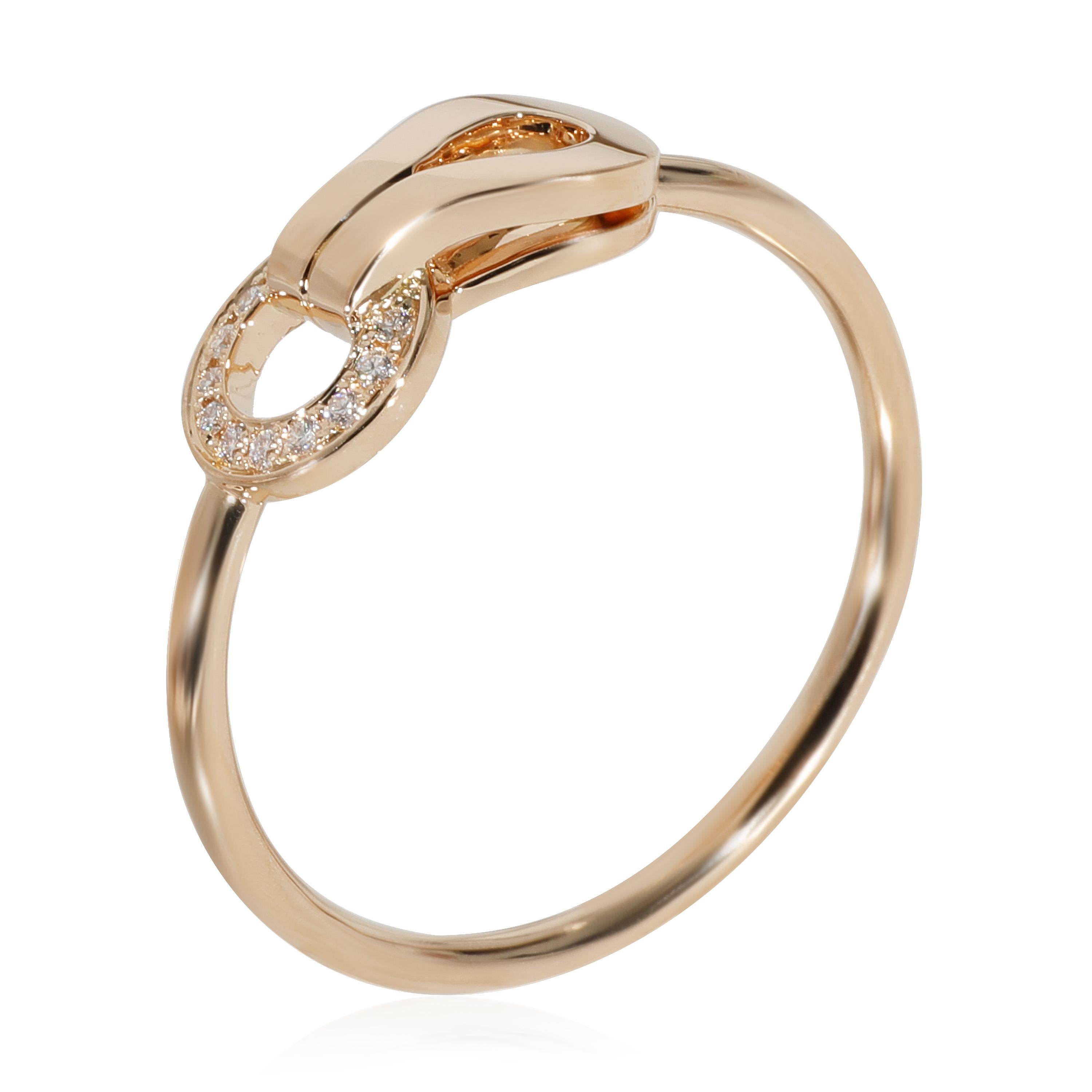 Cartier Agrafe Diamantring aus 18 Karat Roségold mit 0,03 Karat im Zustand „Hervorragend“ in New York, NY