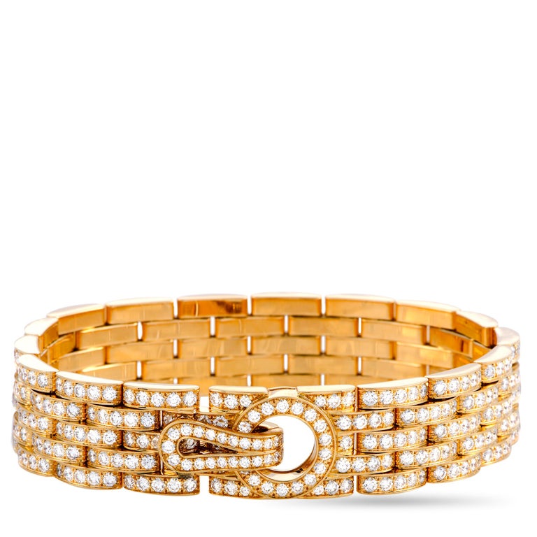 Cartier Agrafe Diamond Rose Gold Bracelet at 1stDibs