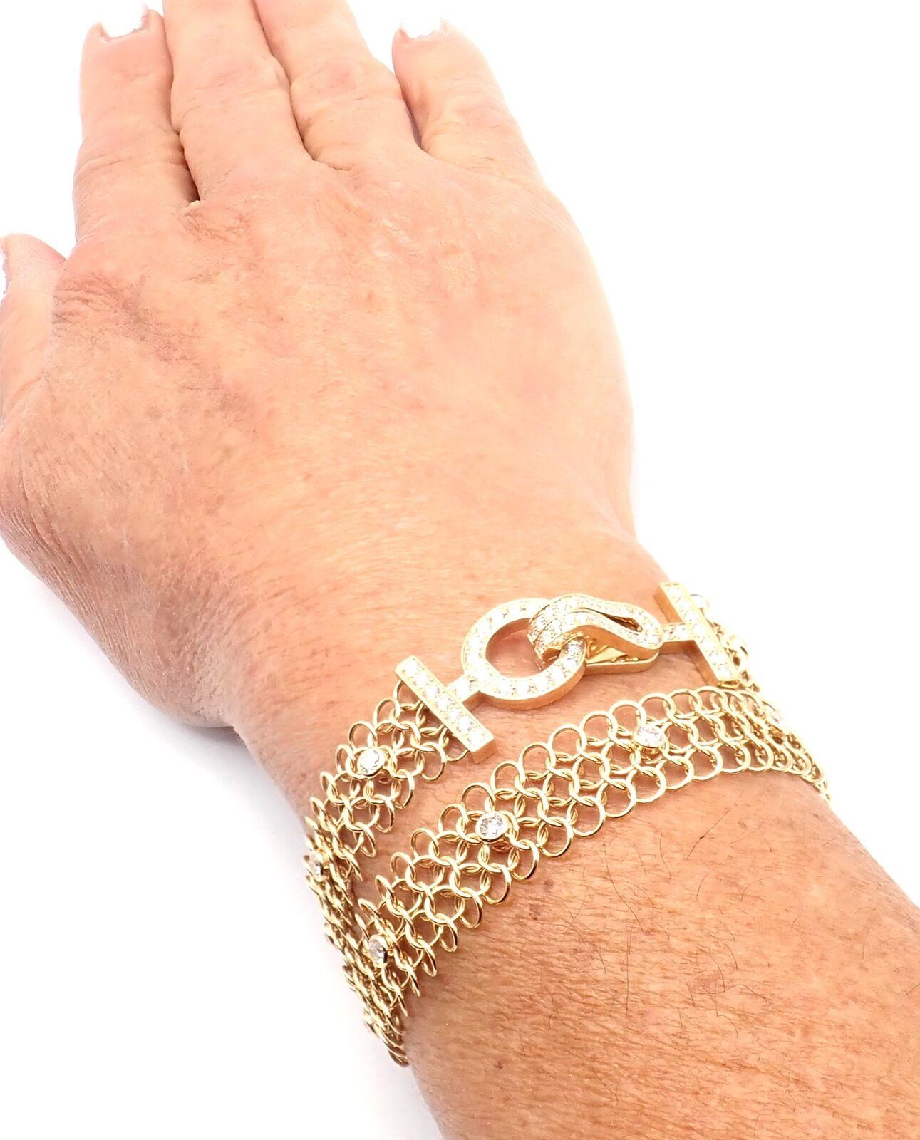 Cartier Agrafe Diamond Rose Gold Link Bracelet For Sale 6