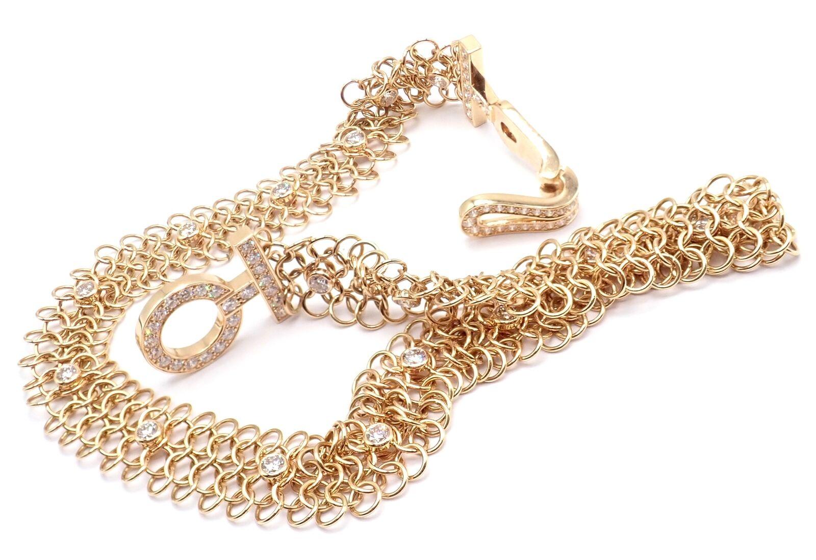 Cartier Agrafe Diamond Rose Gold Link Bracelet For Sale 1