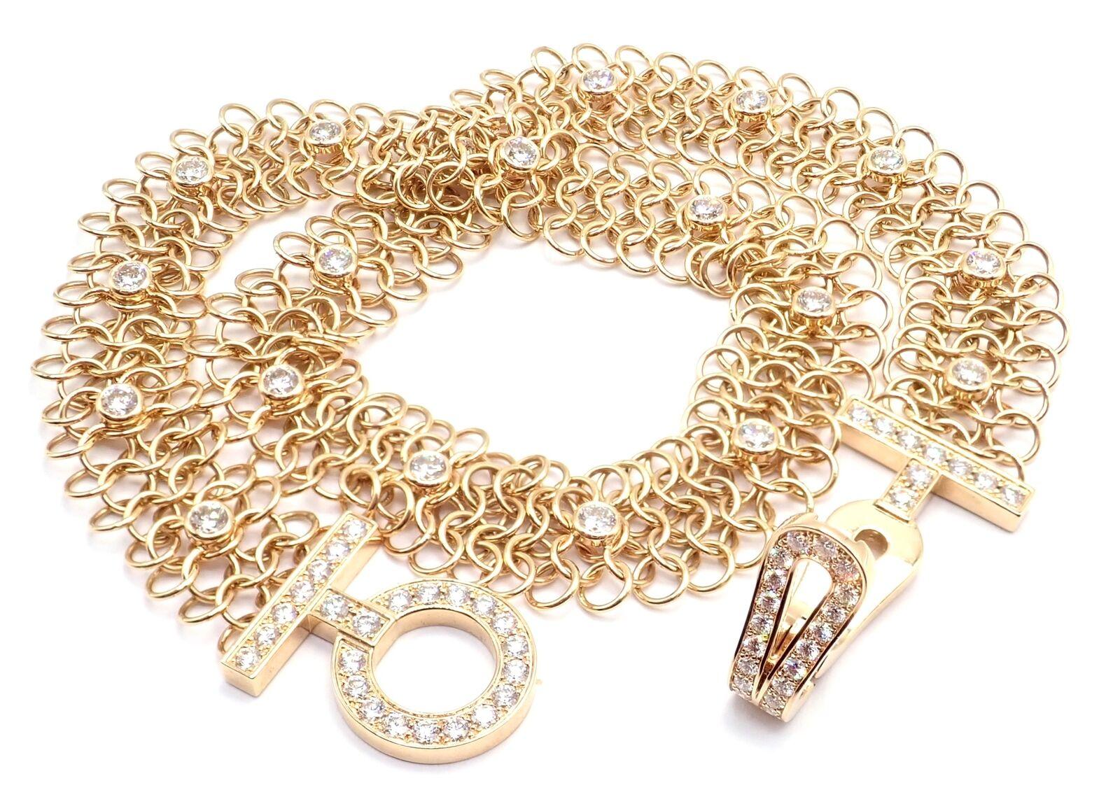 Cartier Agrafe Diamond Rose Gold Link Bracelet For Sale 3