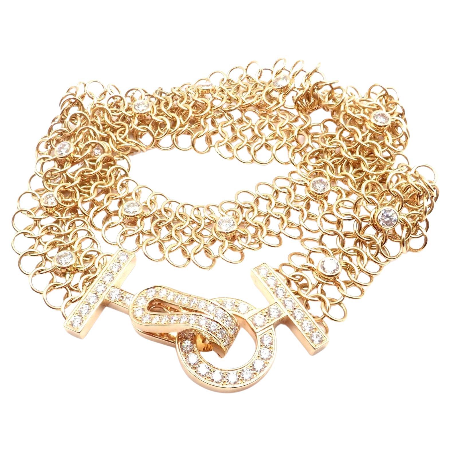 Cartier Agrafe Diamond Rose Gold Link Bracelet