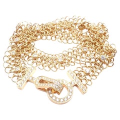 Cartier Agrafe Diamond Rose Gold Link Bracelet