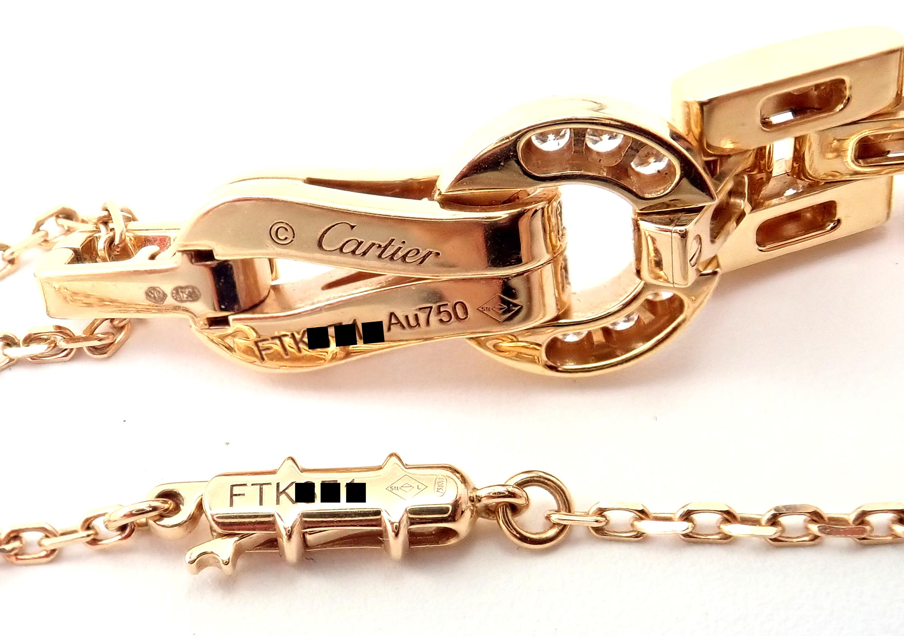 Cartier Agrafe Diamond Rose Gold Pendant Necklace 6