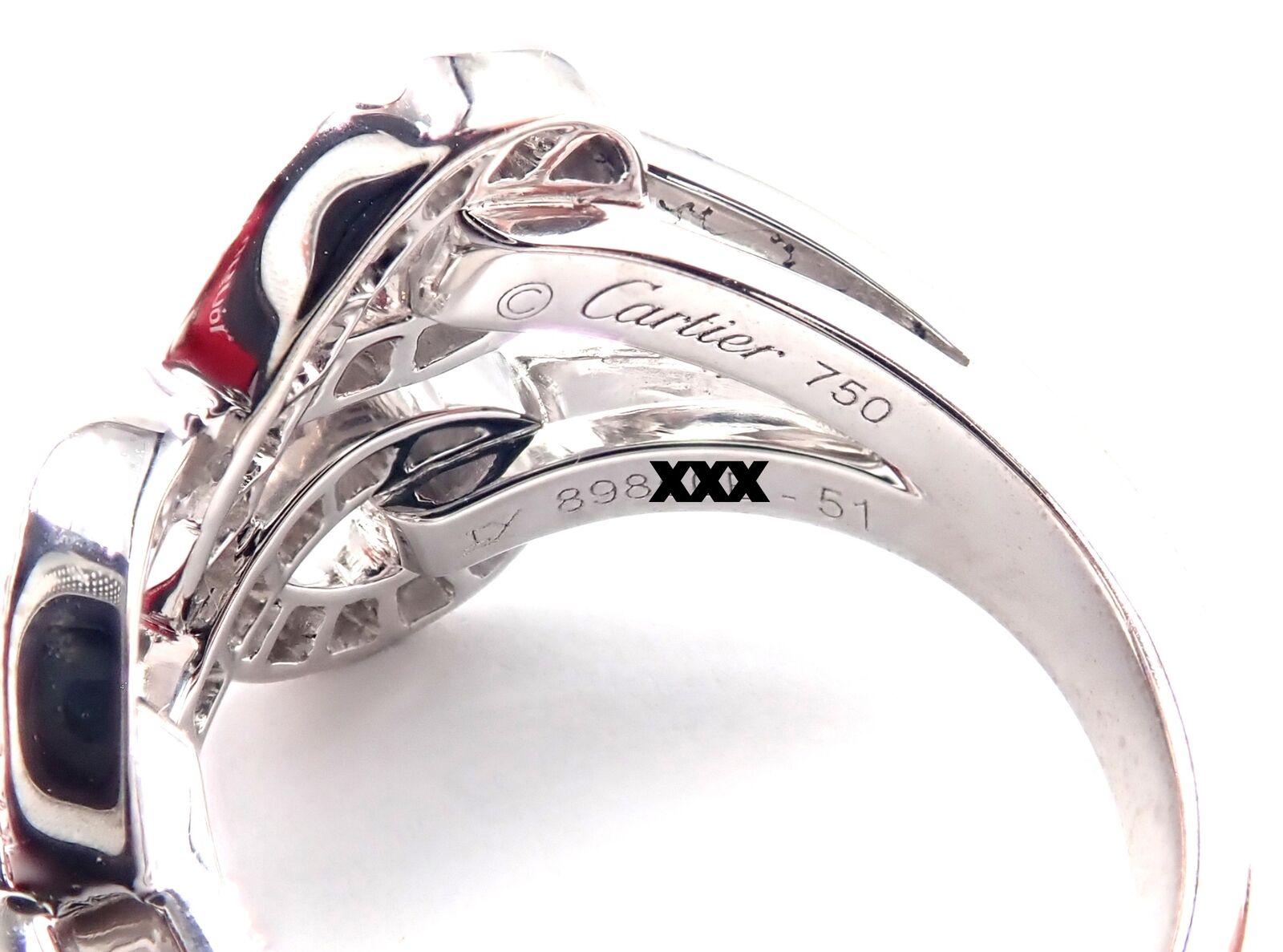 Women's or Men's Cartier Agrafe Diamond White Gold Band Ring For Sale
