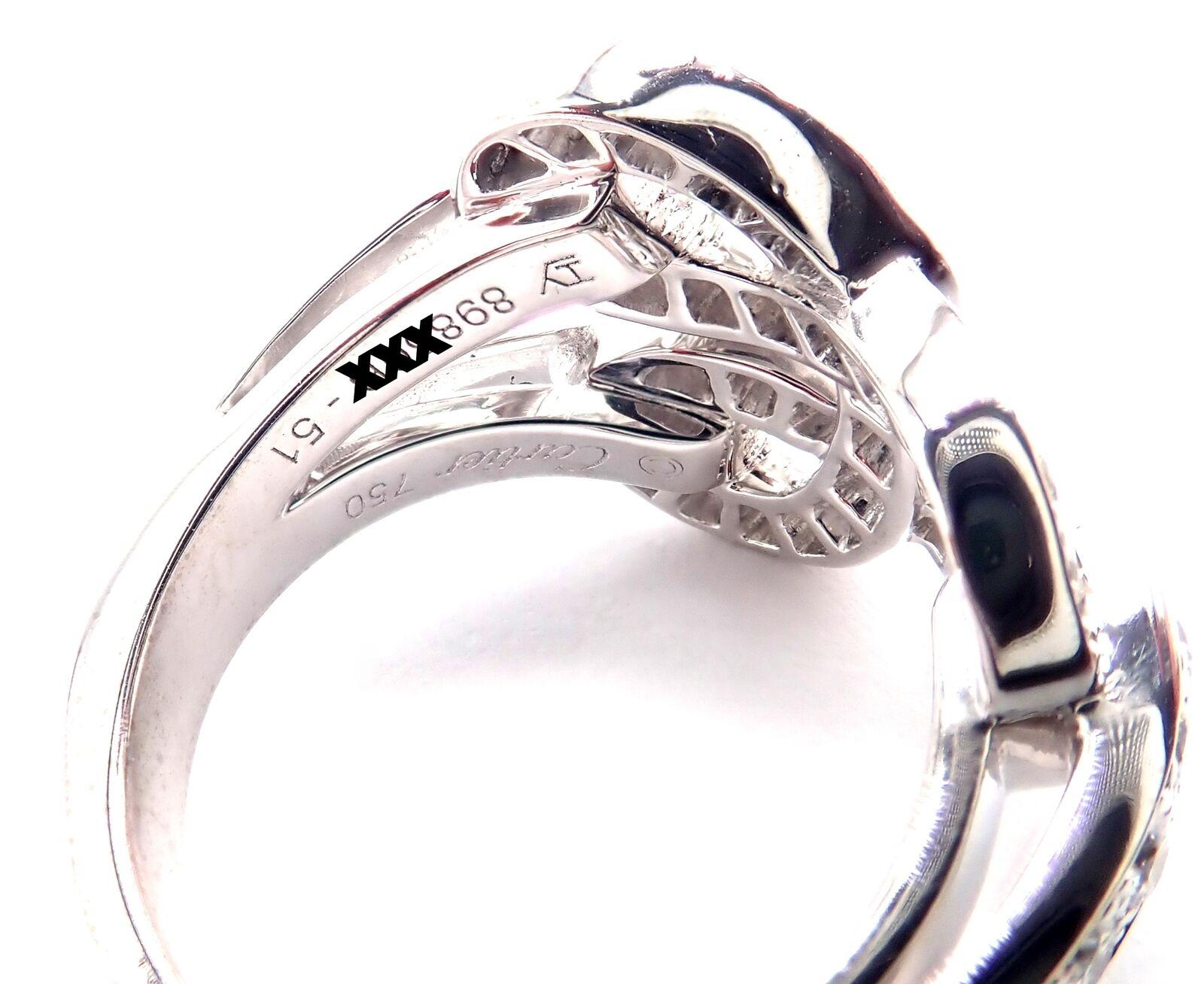 Cartier Agrafe Diamond White Gold Band Ring For Sale 1