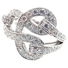 Cartier Agrafe Diamond White Gold Band Ring