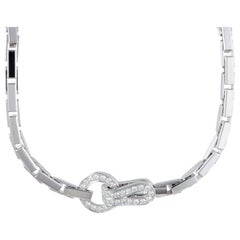 Cartier Agrafe Diamond White Gold Choker Necklace