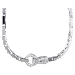 Collier ras du cou en or blanc avec diamants Cartier Agrafe