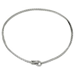 Cartier Agrafe Diamond White Gold Necklace Papers