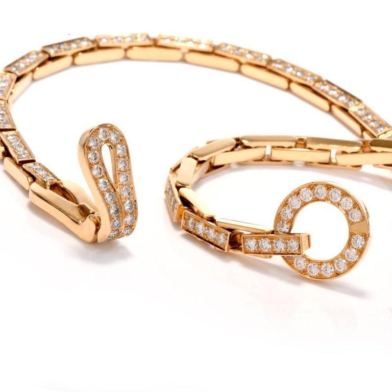 Art Deco Cartier Agrafe Diamond Yellow Gold Choker Link Necklace