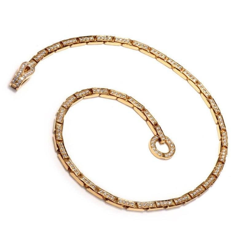 Cartier Agrafe Diamond Yellow Gold Choker Link Necklace 2