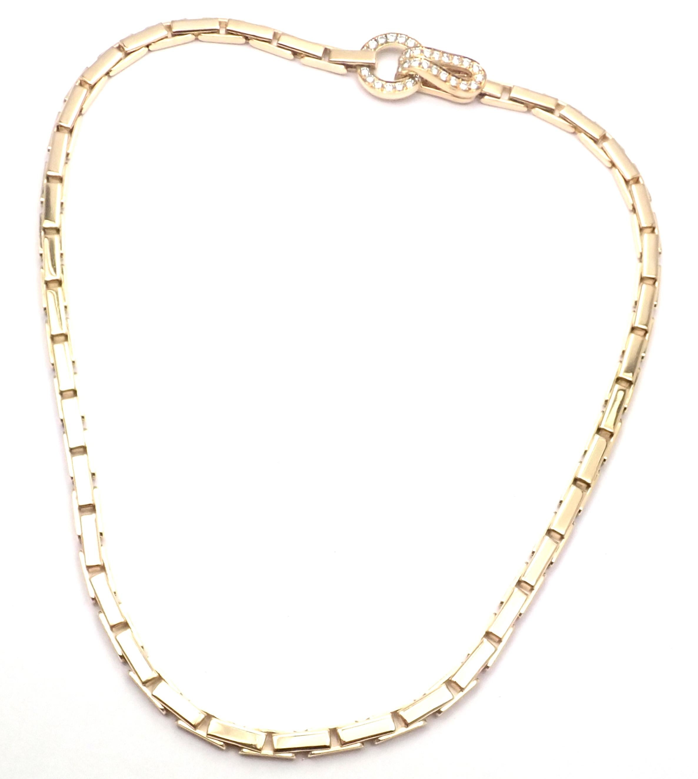 Women's or Men's Cartier Agrafe Diamond Yellow Gold Necklace