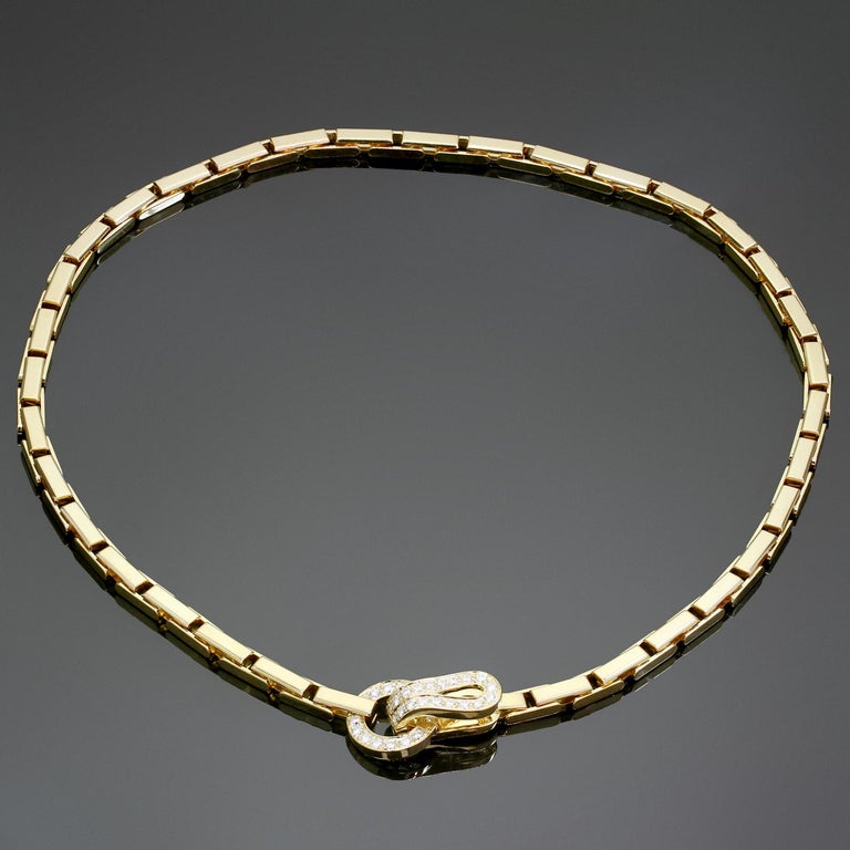Cartier Agrafe Diamond Yellow Gold Necklace at 1stDibs | cartier agrafe ...
