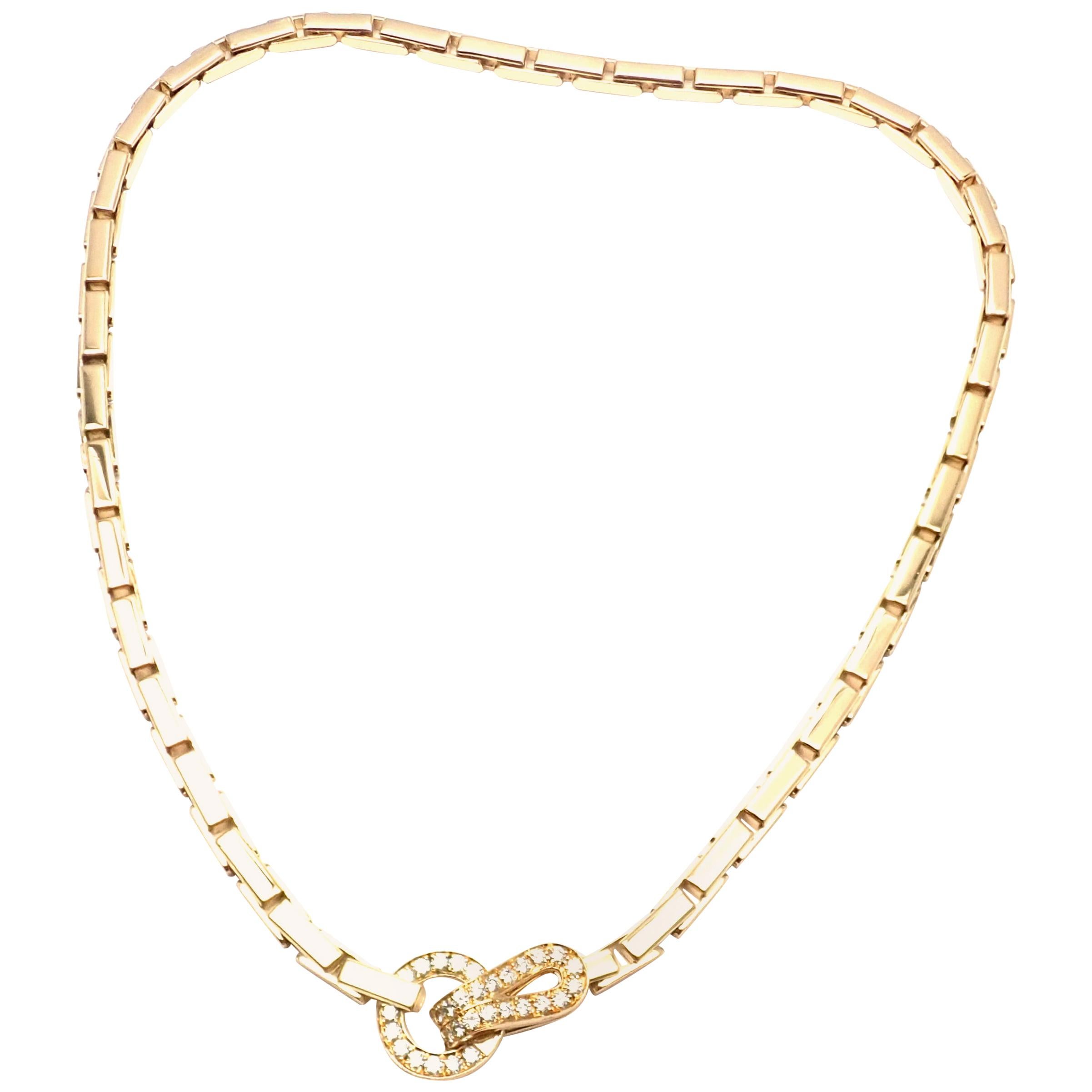 Cartier Agrafe Diamond Yellow Gold Necklace