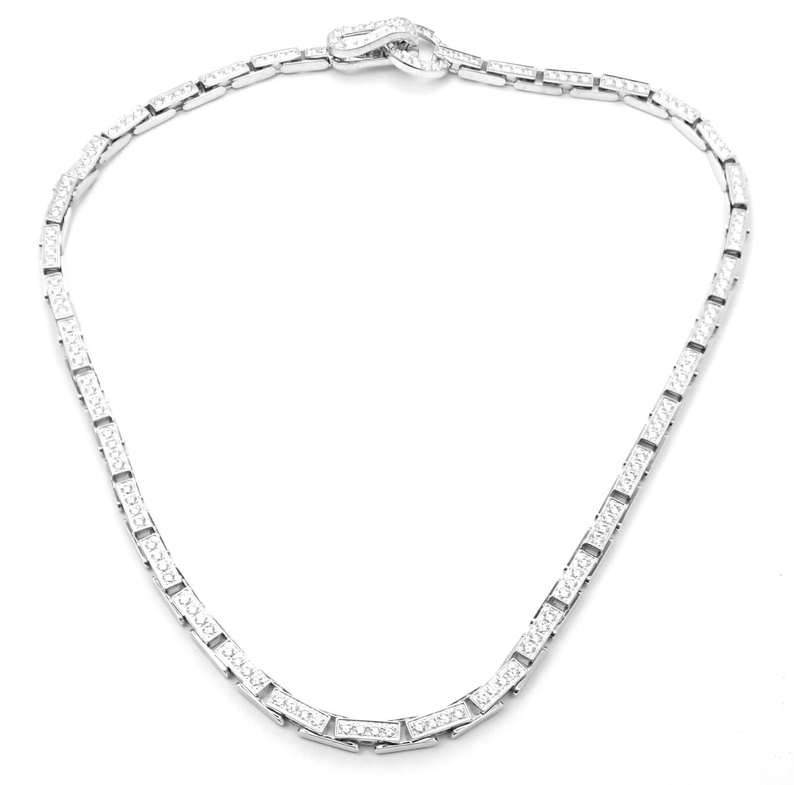 Cartier Agrafe Full Diamond Link White Gold Necklace Certificate For Sale 6