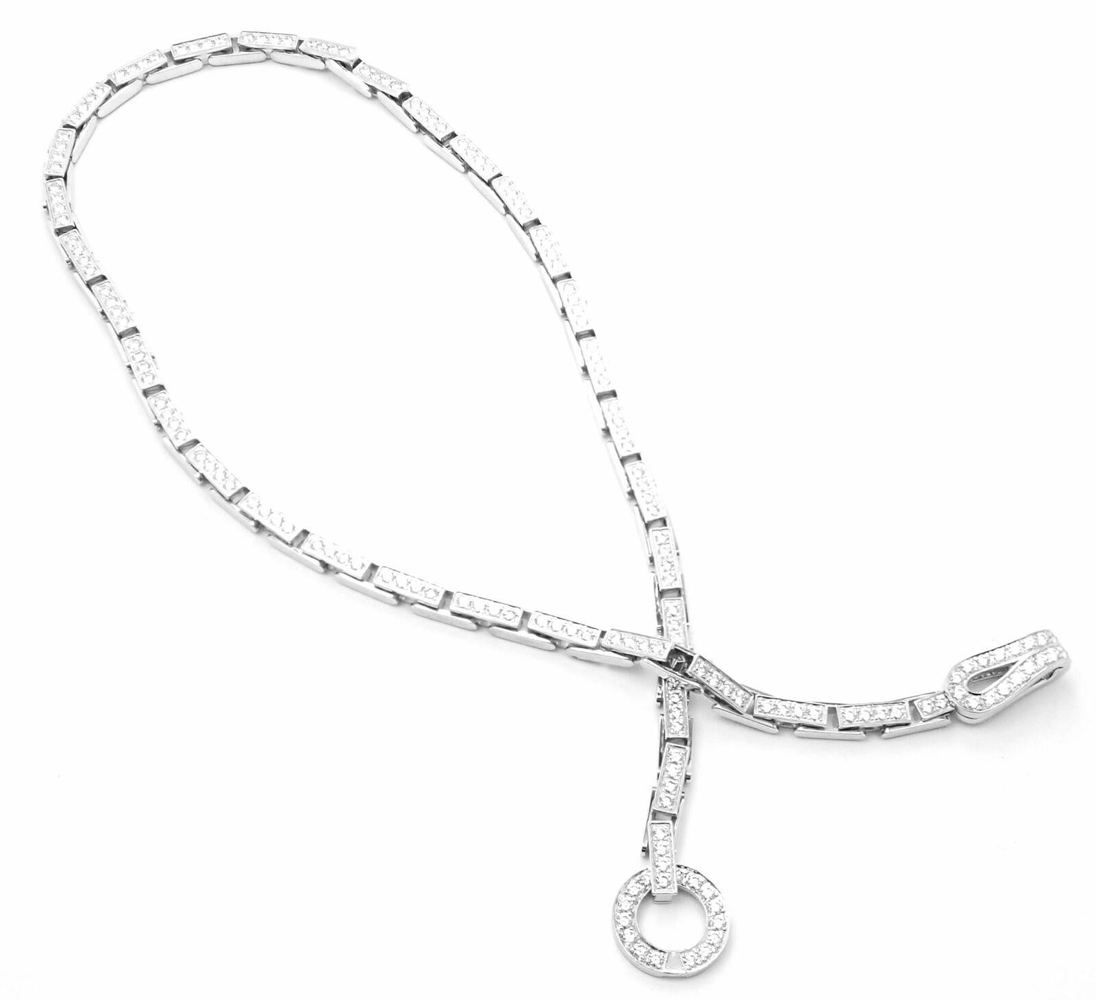 Cartier Agrafe Full Diamond Link White Gold Necklace Certificate For Sale 1