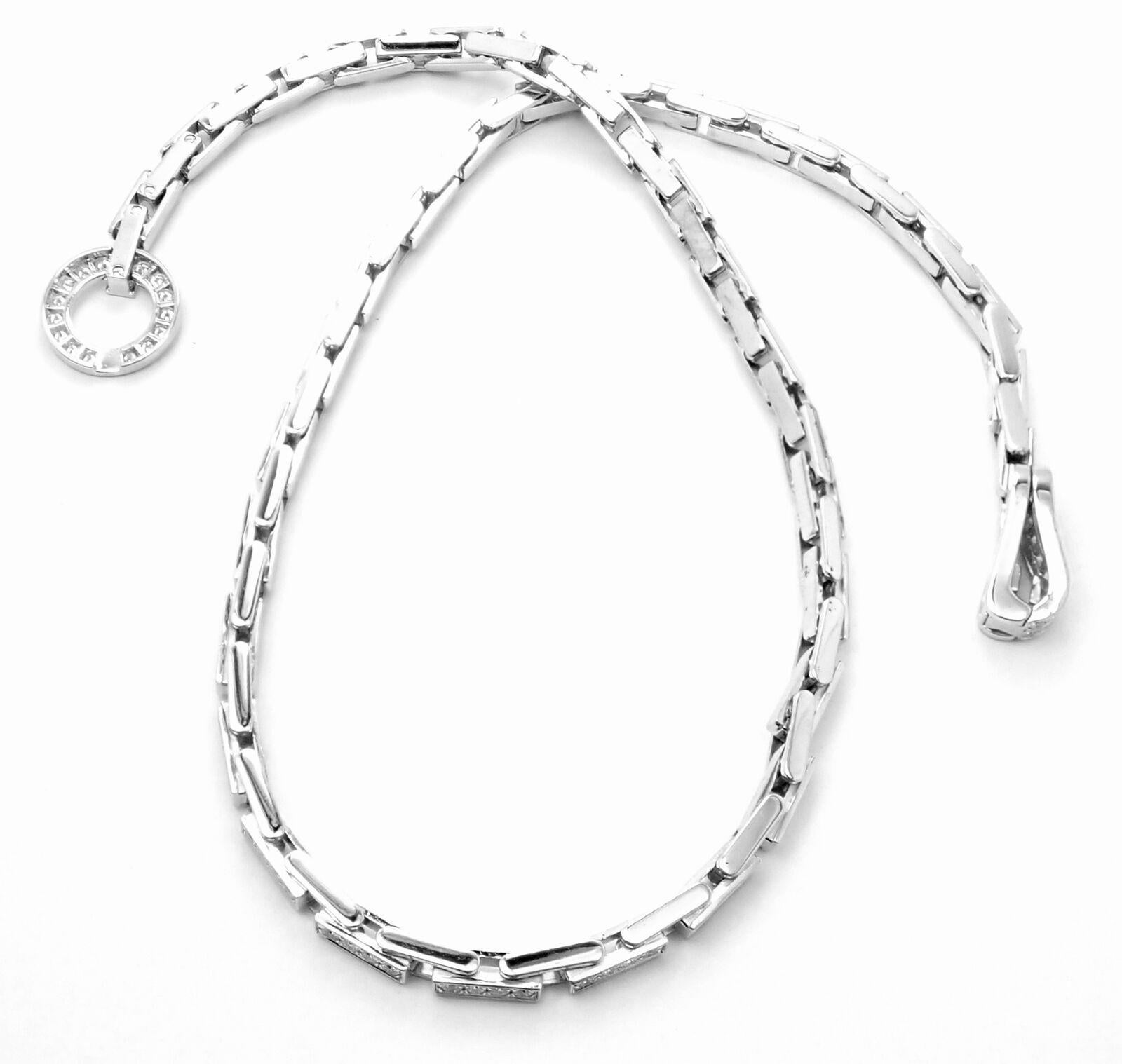 Cartier Agrafe Full Diamond Link White Gold Necklace Certificate For Sale 2