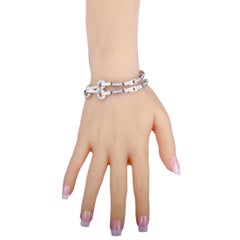 Cartier Agrafe Bracelet à fermoir en or blanc pavé de diamants