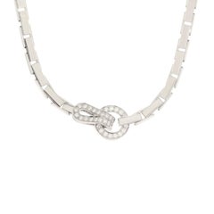 Cartier Agrafe Necklace 18K White Gold with Diamonds