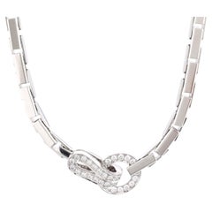 Cartier Agrafe Necklace 18k White Gold with Diamonds