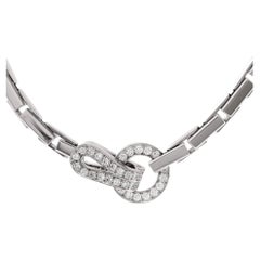 Cartier Agrafe Necklace 18K White Gold with Diamonds