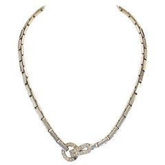 Cartier Agrafe Necklace with Diamonds in 18 Karat White Gold