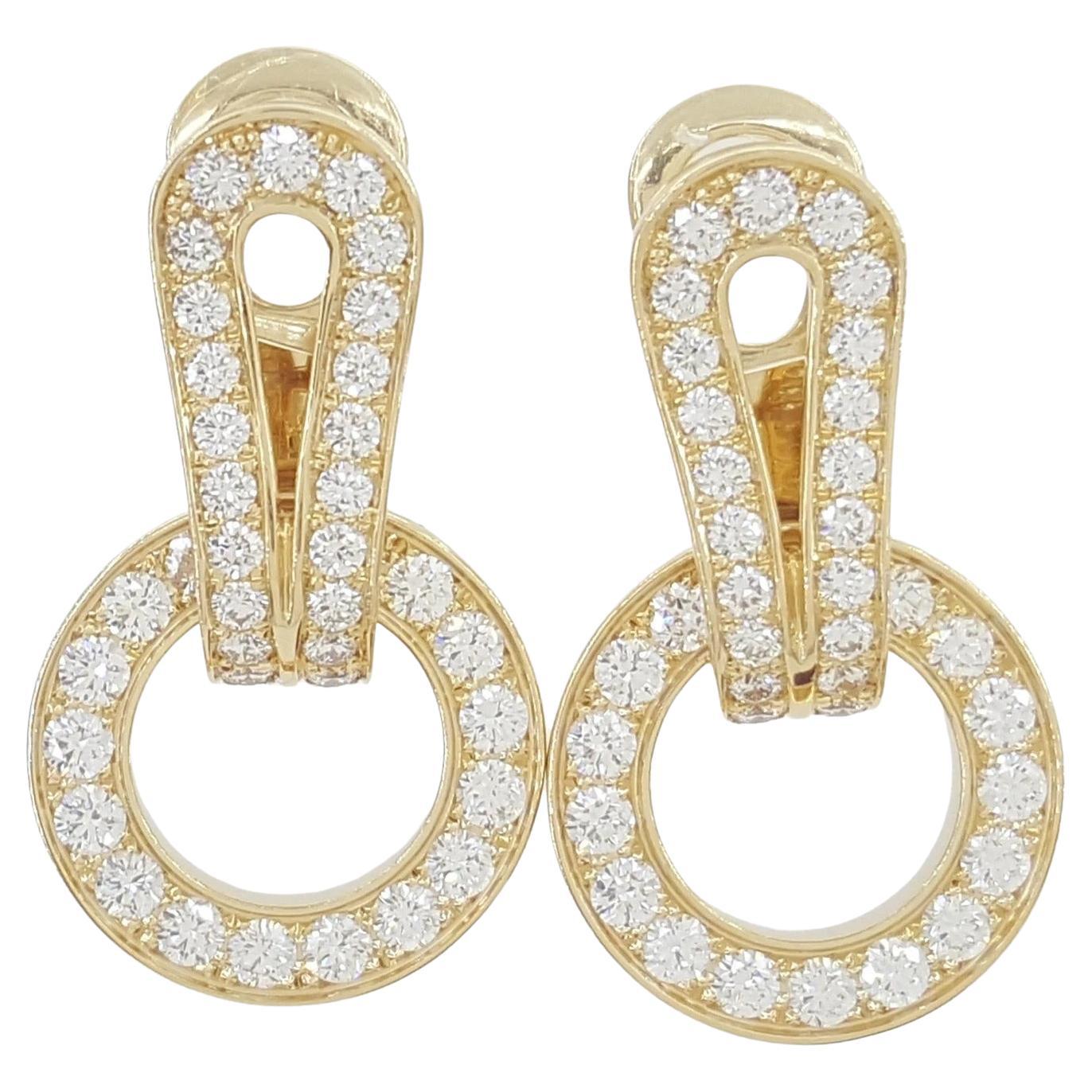 Cartier Agrafe Pavé-Diamant-Ohrringe aus 18K Gelbgold - 1,24 Karat