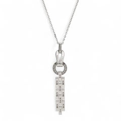 Cartier Agrafe Paved Diamond Pendant Necklace 18K White Gold 1.48Ctw