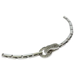 Cartier Agrafe Staple Necklace in 18 Karat White Gold and Diamonds