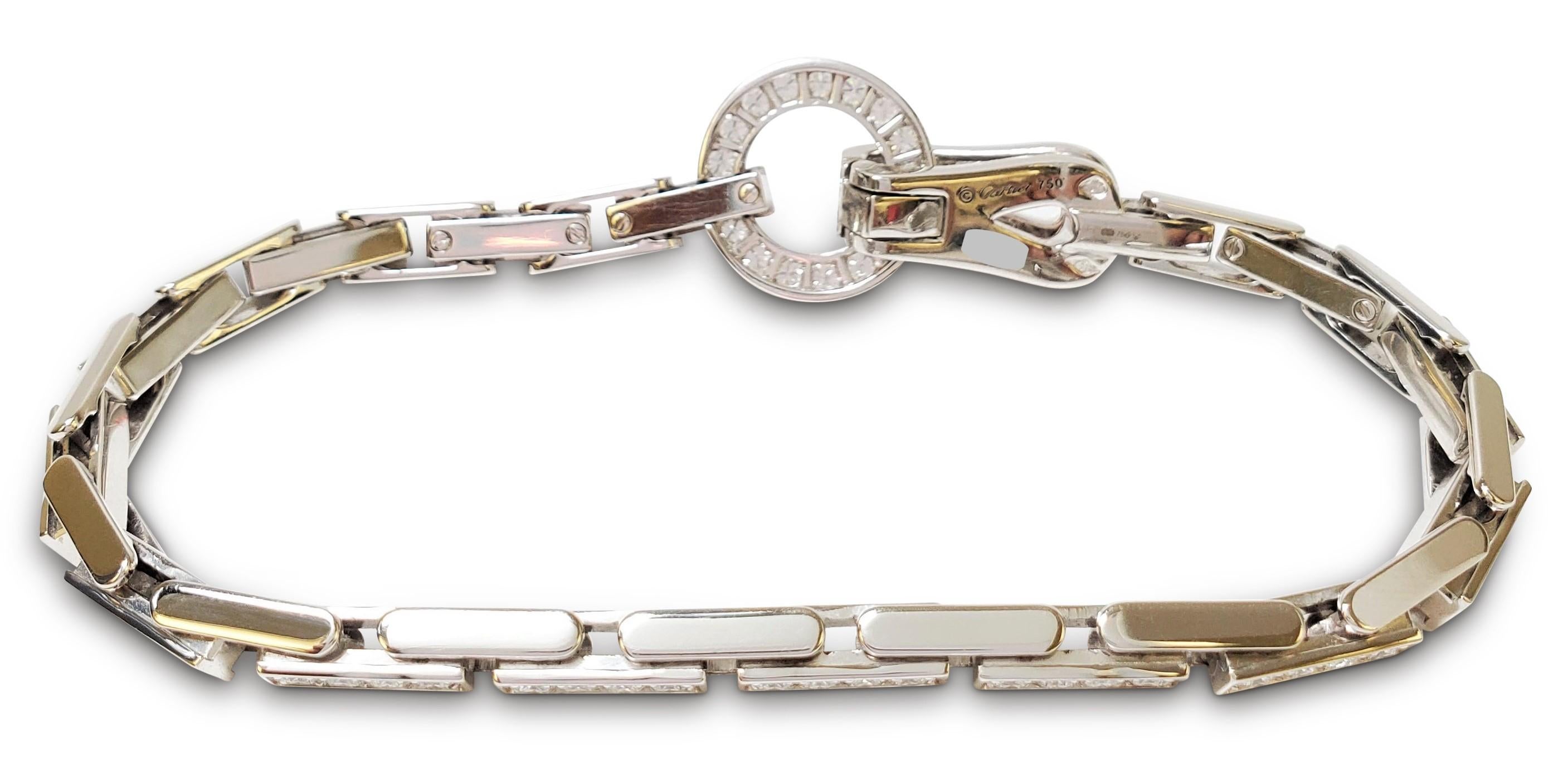 Cartier Agrafe White Gold and Diamond Bracelet In Excellent Condition In New York, NY